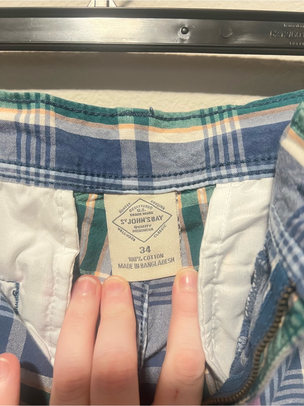 St. John's Bay Blue Plaid Shorts - Picture 5 of 8